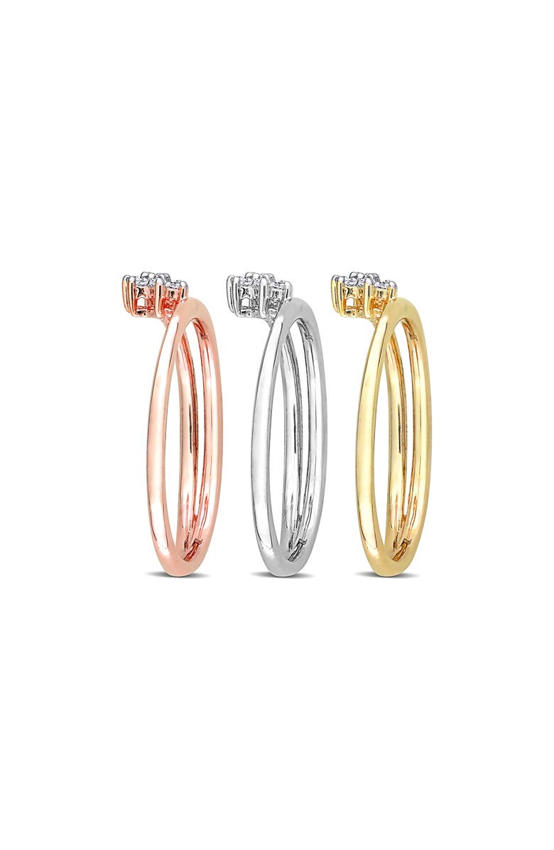 DELMAR Set Of 3 Floral Diamond Rings - 0.21ct., Alternate, color, Multi