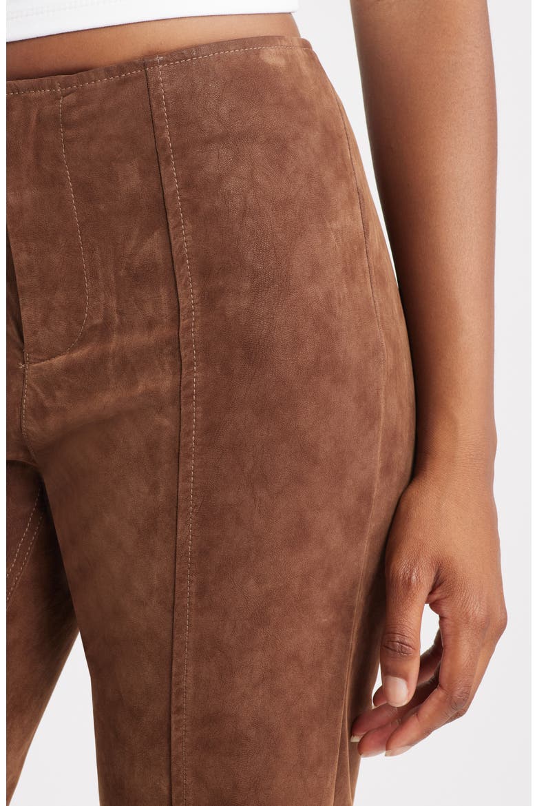 Glow Up Faux Suede Pants, Alternate, color, SHAVED CHOCOLATE