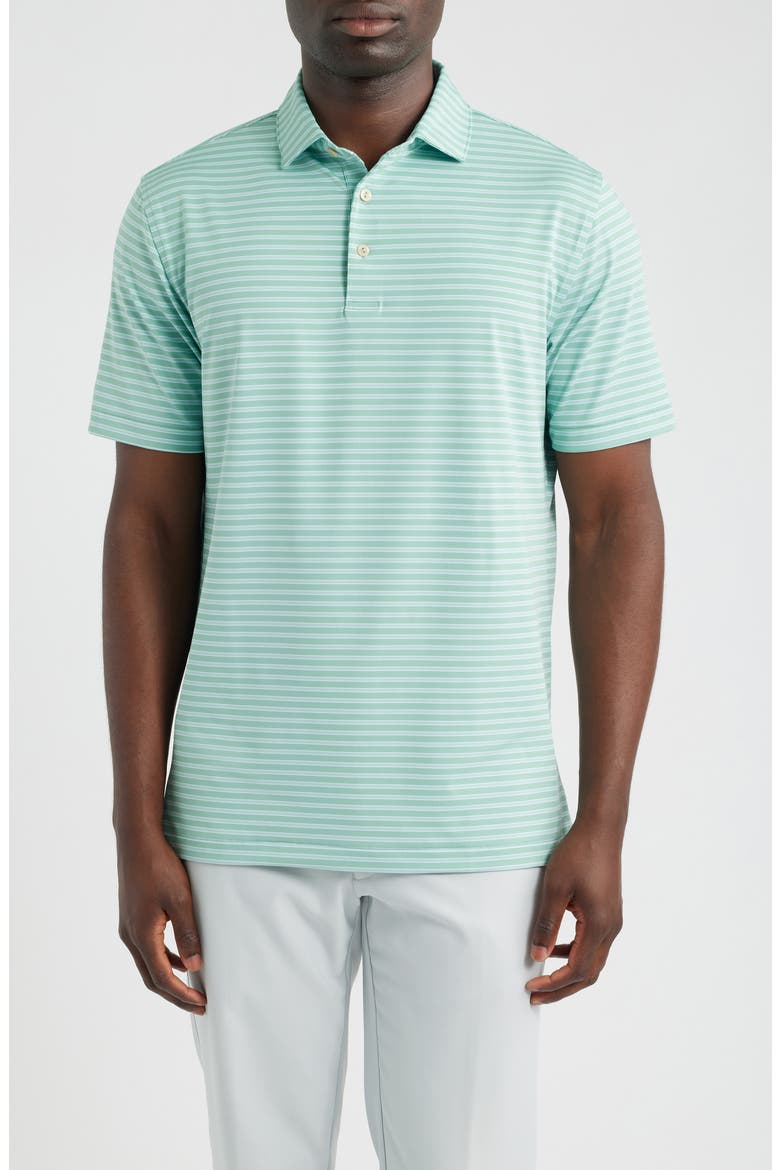 Rawline Stripe Summer Comfort Perfomance Jersey Polo, Main, color, FRESH MINT