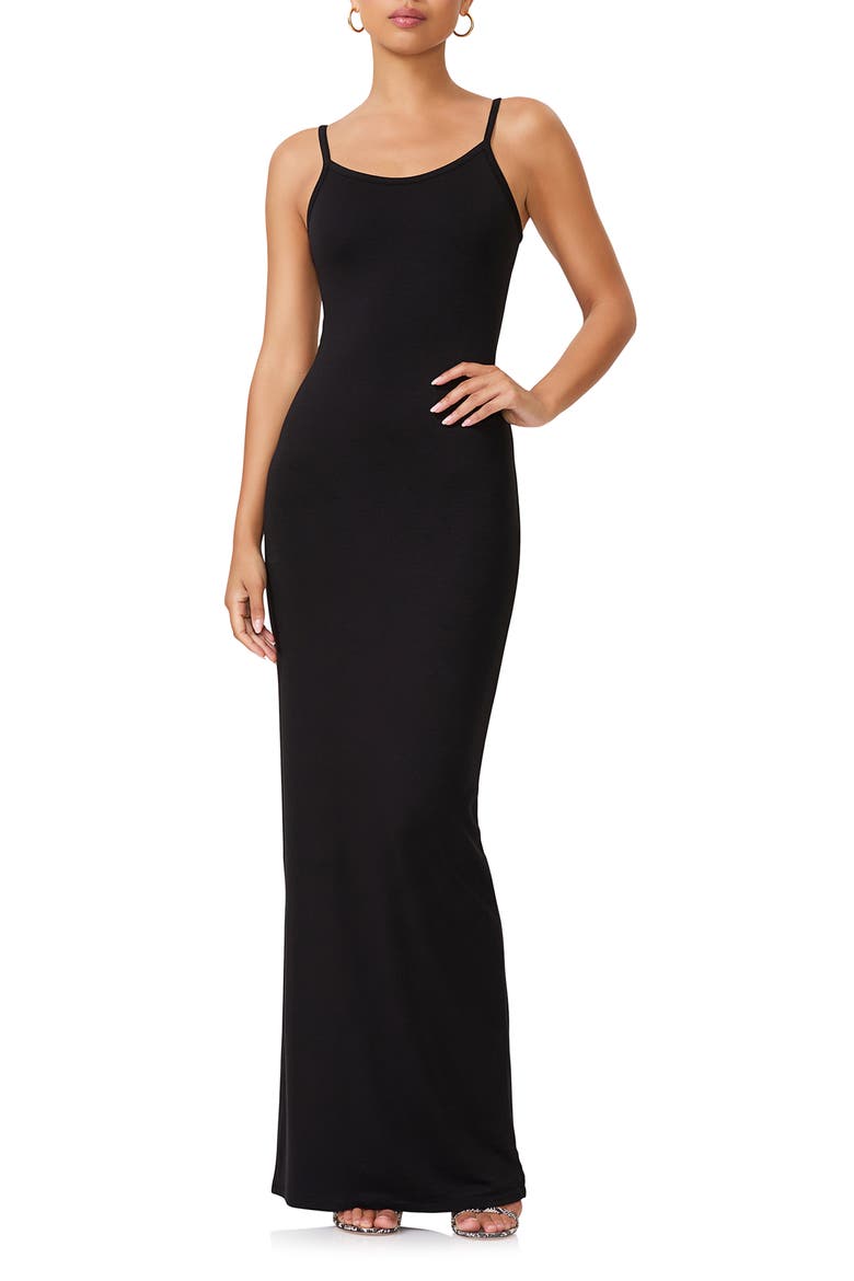 Ashlyn Knit Maxi Dress, Main, color, NOIR