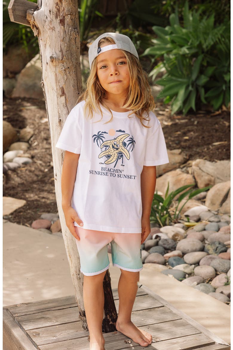 Kids' Scallop Board Shorts, Alternate, color, MULTI