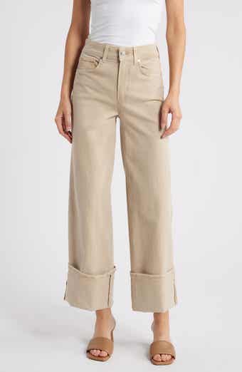 PAIGE Sasha Cuff High Waist Ankle Wide Leg Jeans