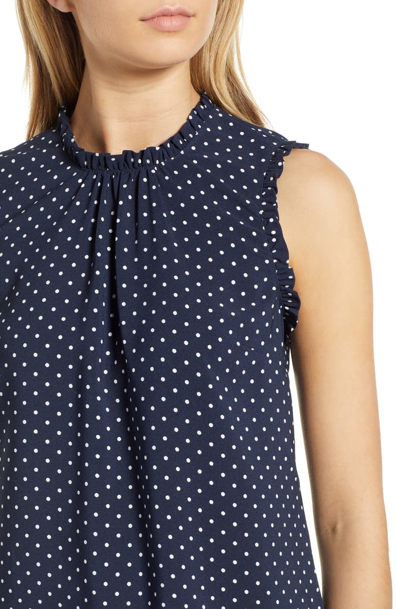 1901 Gathered Neck Sleeveless Blouse, Alternate, color,