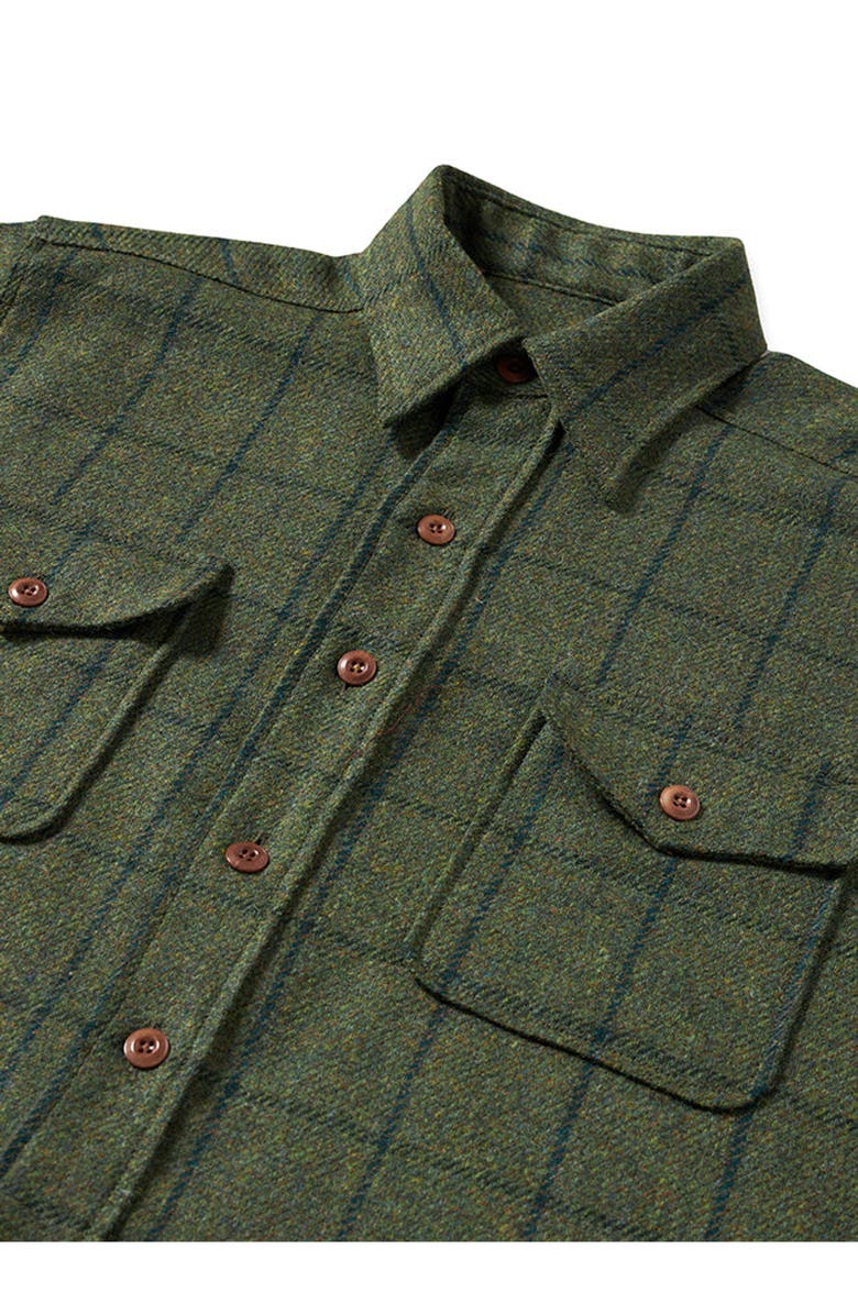 Fortela Classic Wool Check Overshirt, Alternate, color, Green