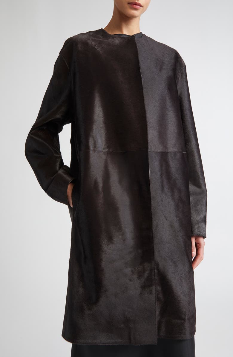 LOULOU DE SAISON Miller Genuine Calf Hair Coat, Alternate, color, Coffee