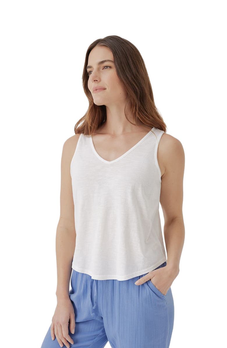 Pact Organic Featherweight Slub Reversible Tank, Alternate, color, White