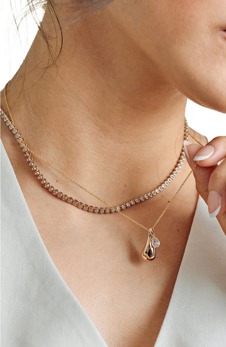 MADE BY MARY Gloss Pendant Necklace, Alternate, color, Silver