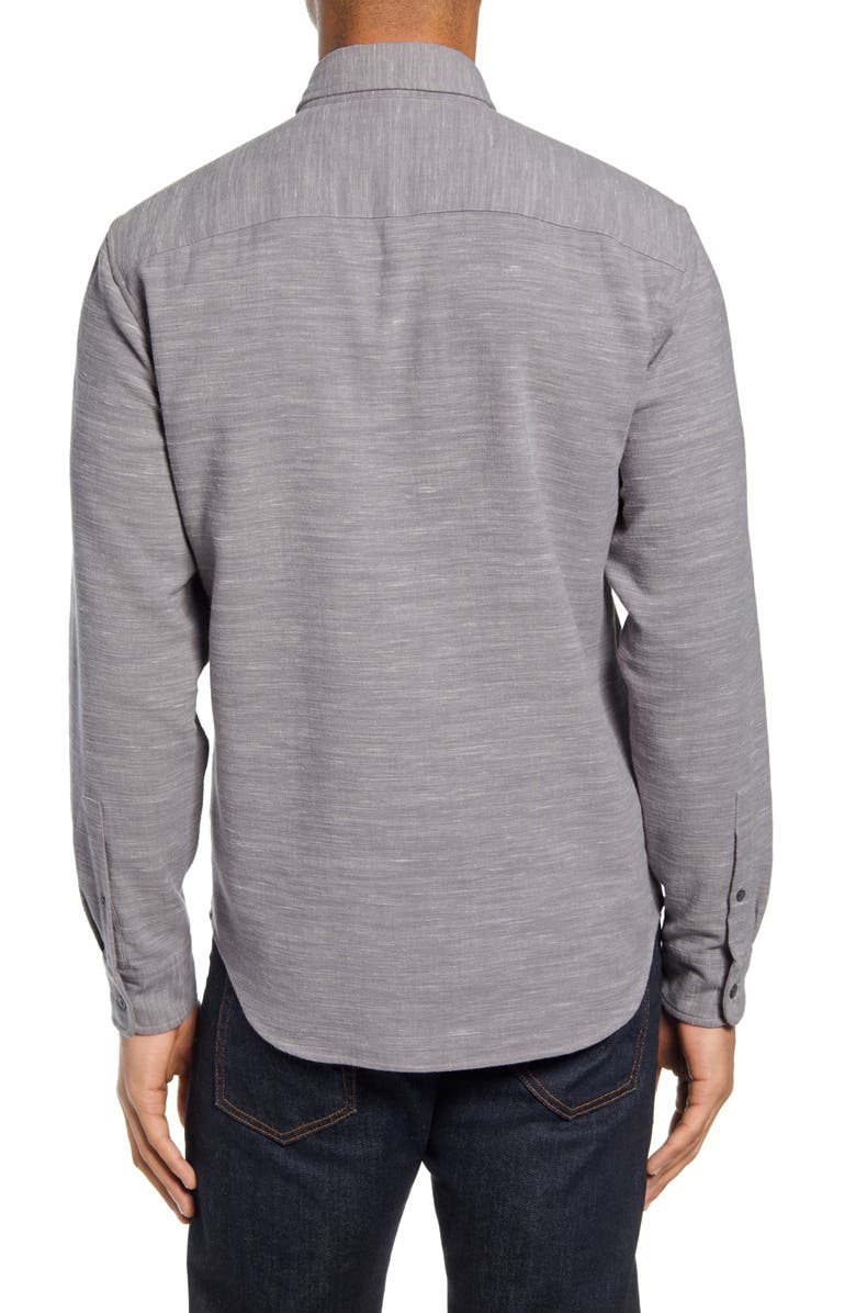 Club Monaco Slim Fit Mélange Flannel Button-Down Shirt, Alternate, color,