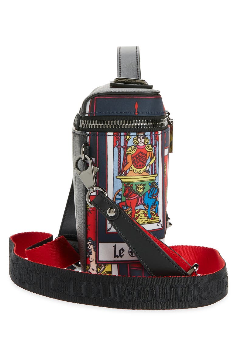 Kypipouch Tarot Print Crossbody Bag, Alternate, color, BLACK-MULTI/ BLACK/ GUN METAL