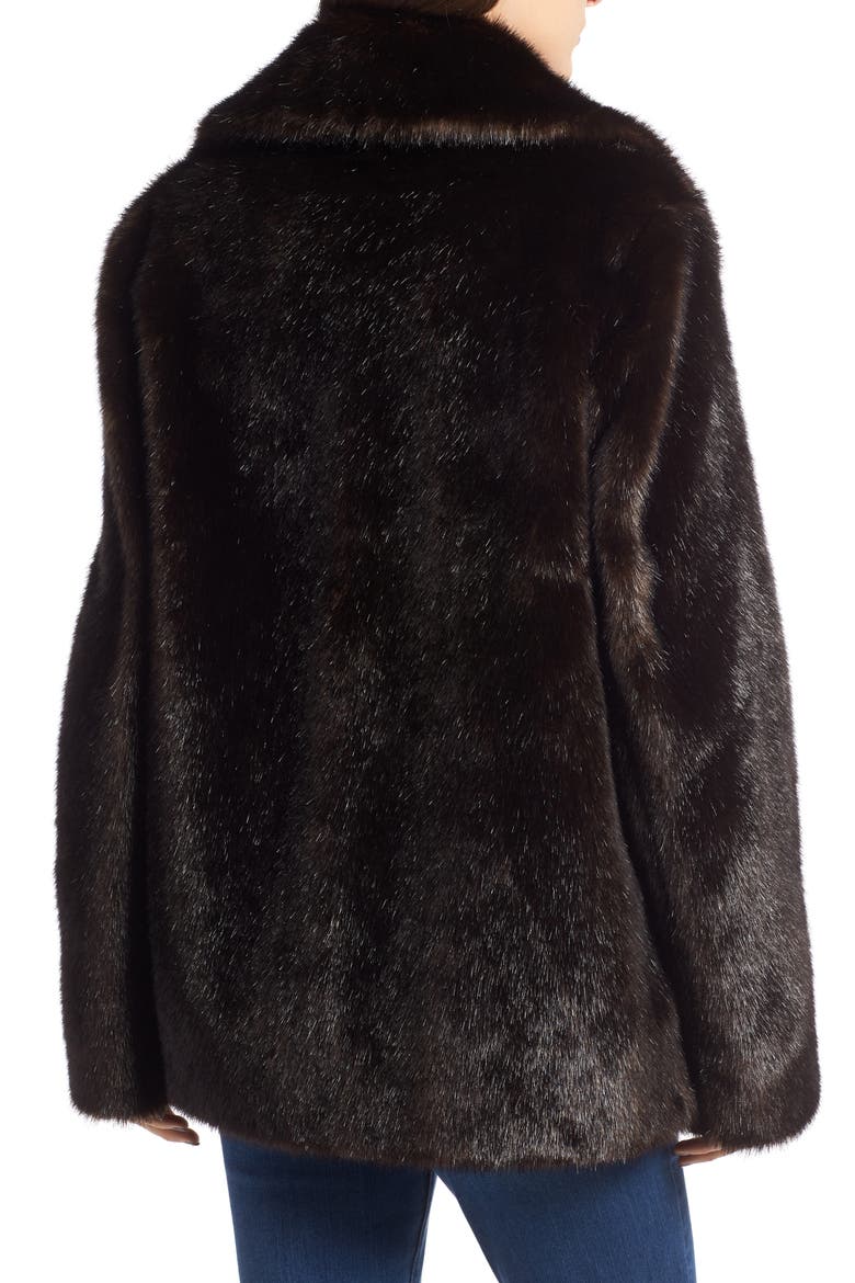 Faux Fur Jacket, Alternate, color, BROWN