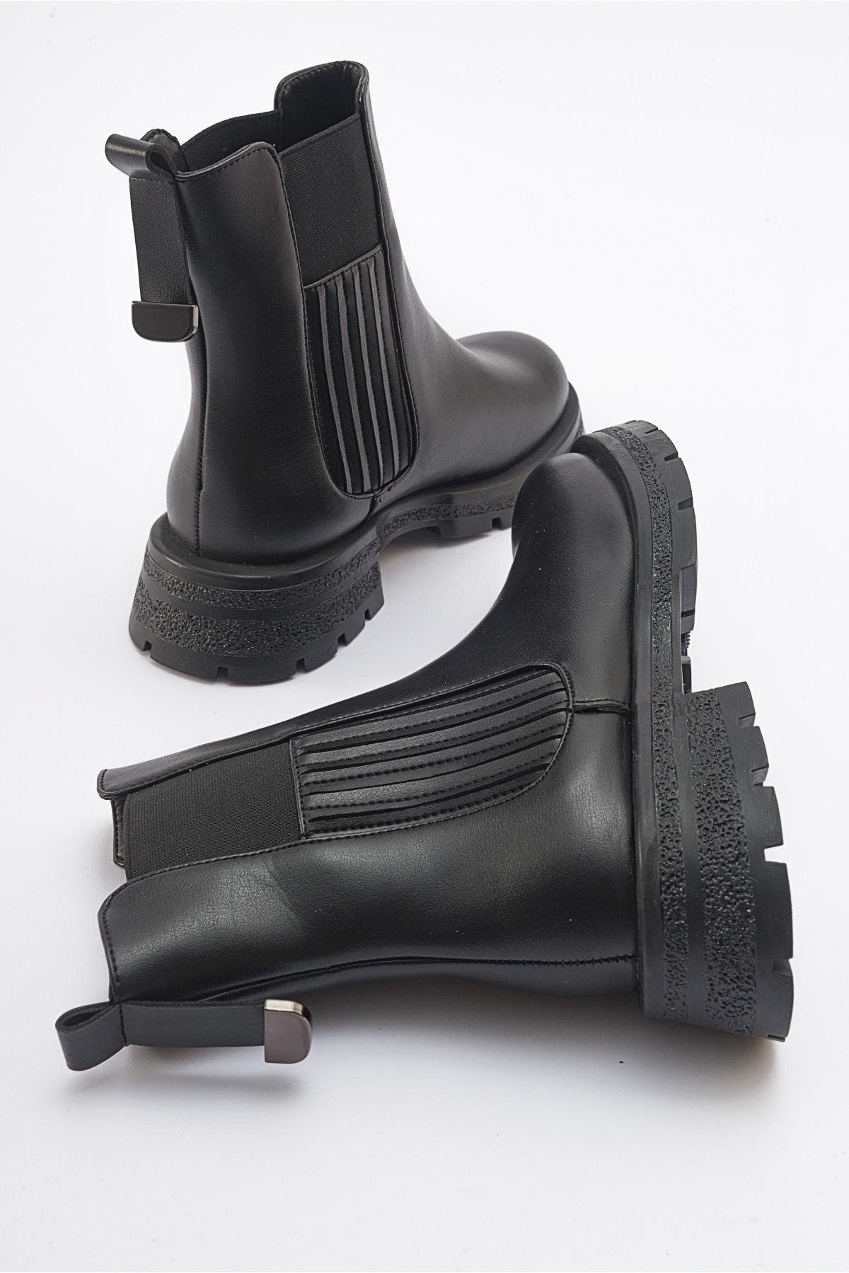 Prologue Shoes Sofia Chelsea Boot, Alternate, color, Black Faux Leather