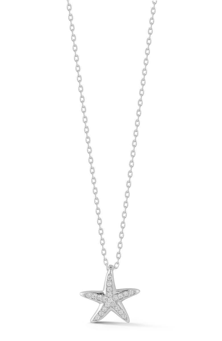 GLAZE JEWELRY Cubic Zirconia Starfish Pendant Necklace, Main, color,