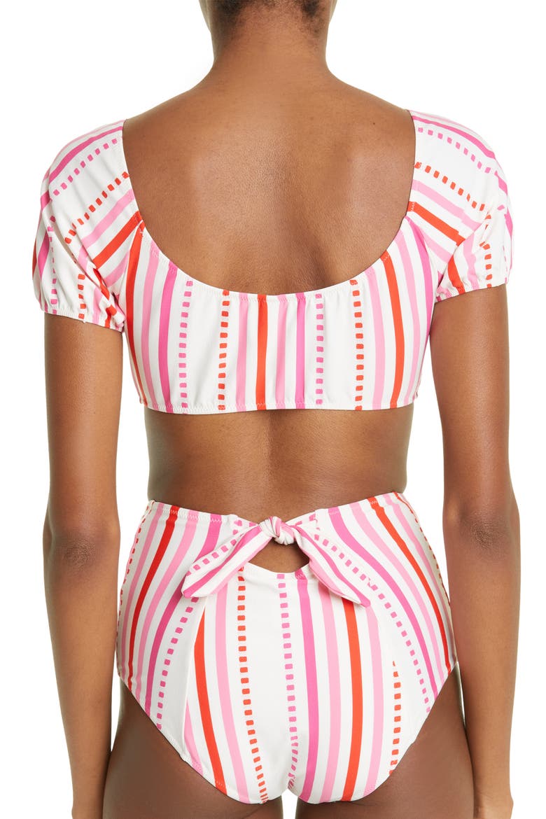 Eshe Puff Sleeve Bikini Top, Alternate, color, PINK