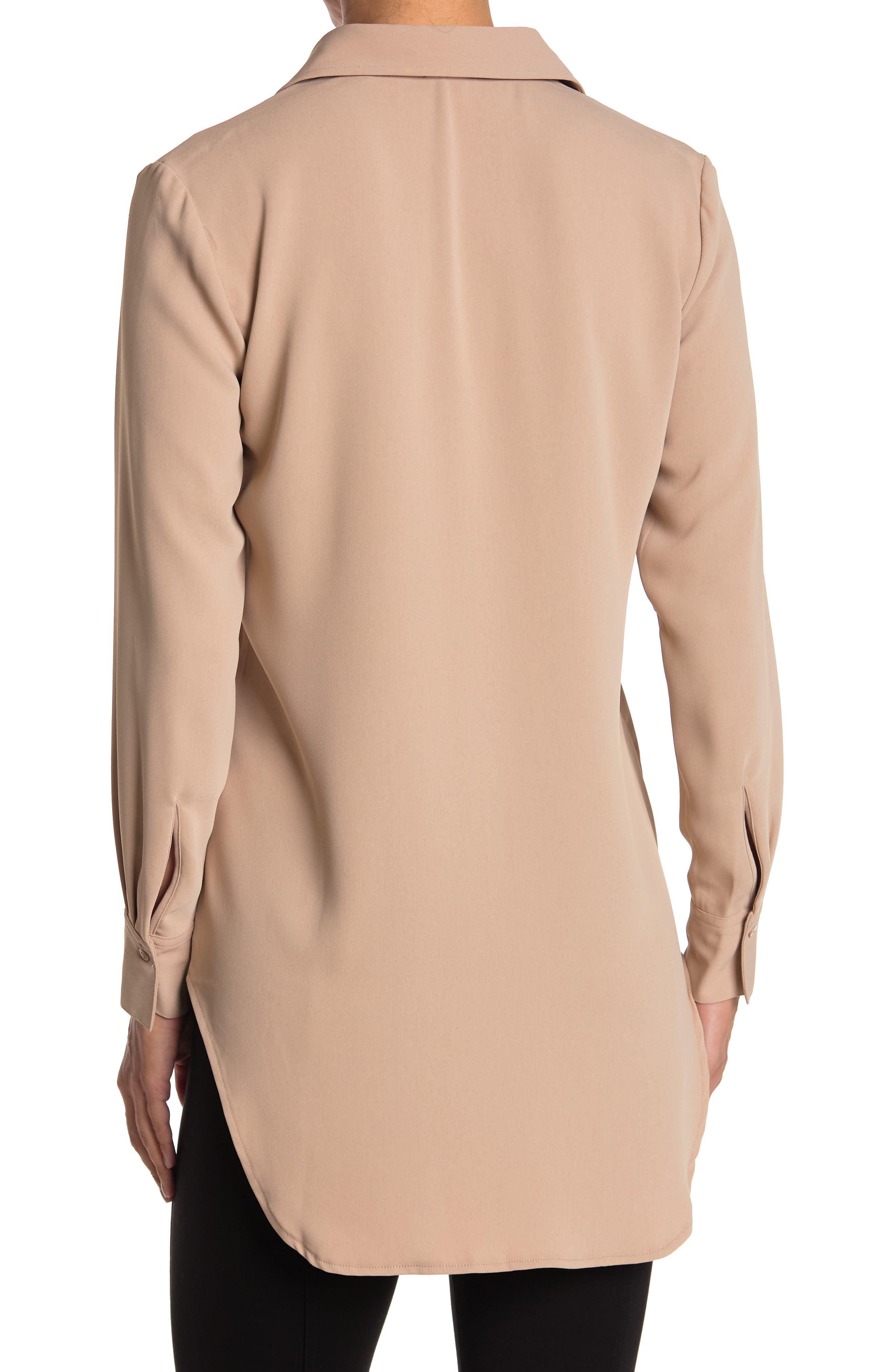 T Tahari Solid Georgette Tunic Shirt (Women) | Nordstromrack
