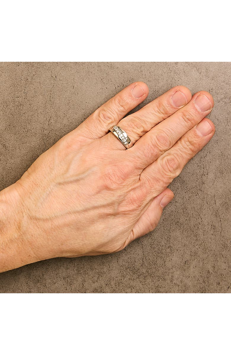 Haus of Brilliance Men's Silver 1/2 Cttw Diamond 9 Stone Band Ring, Alternate, color, White