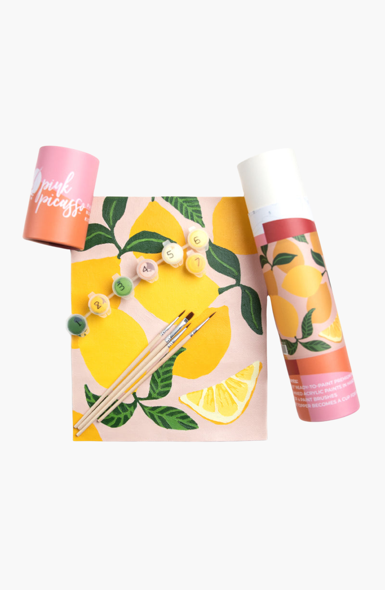 Pink Picasso Kits Be Zesty Paint by Numbers Kit, Alternate, color, Yellow / Pink