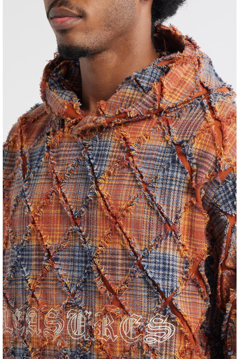 Mystic Flannel Poncho Hoodie, Alternate, color, ORANGE