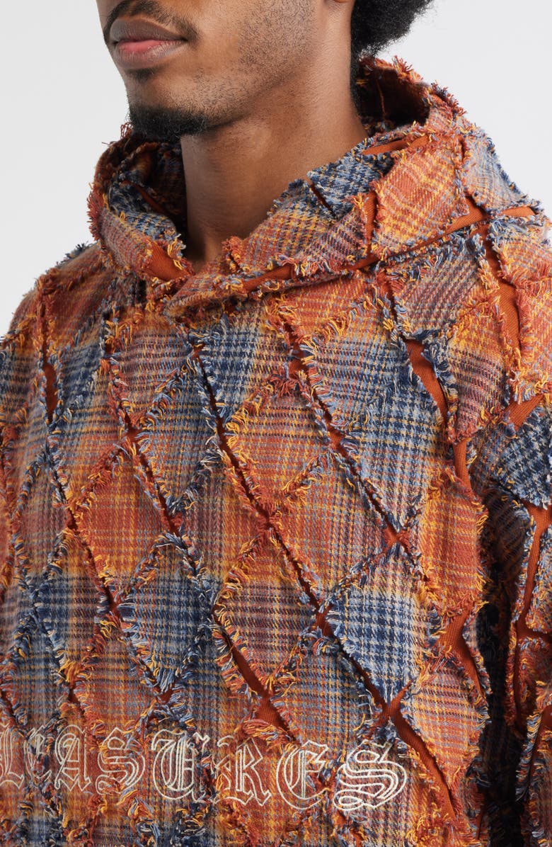PLEASURES Mystic Flannel Poncho Hoodie, Alternate, color, Orange