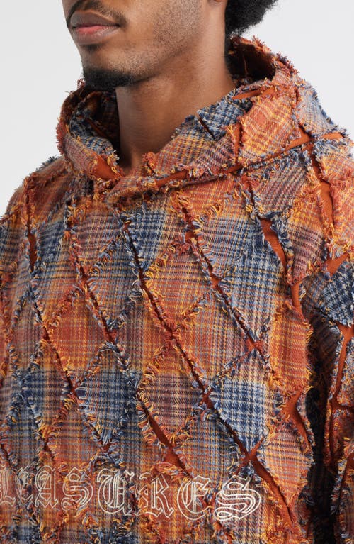 Pleasures Mystic Flannel Poncho Hoodie In Orange