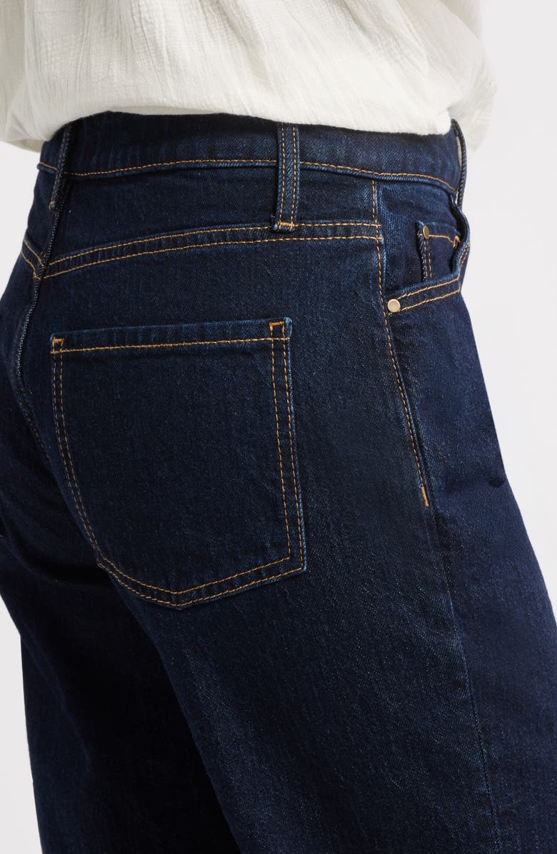 Treasure & Bond Cuffed High Waist Stretch Denim Straight Leg Jeans, Alternate, color, True Indigo Wash