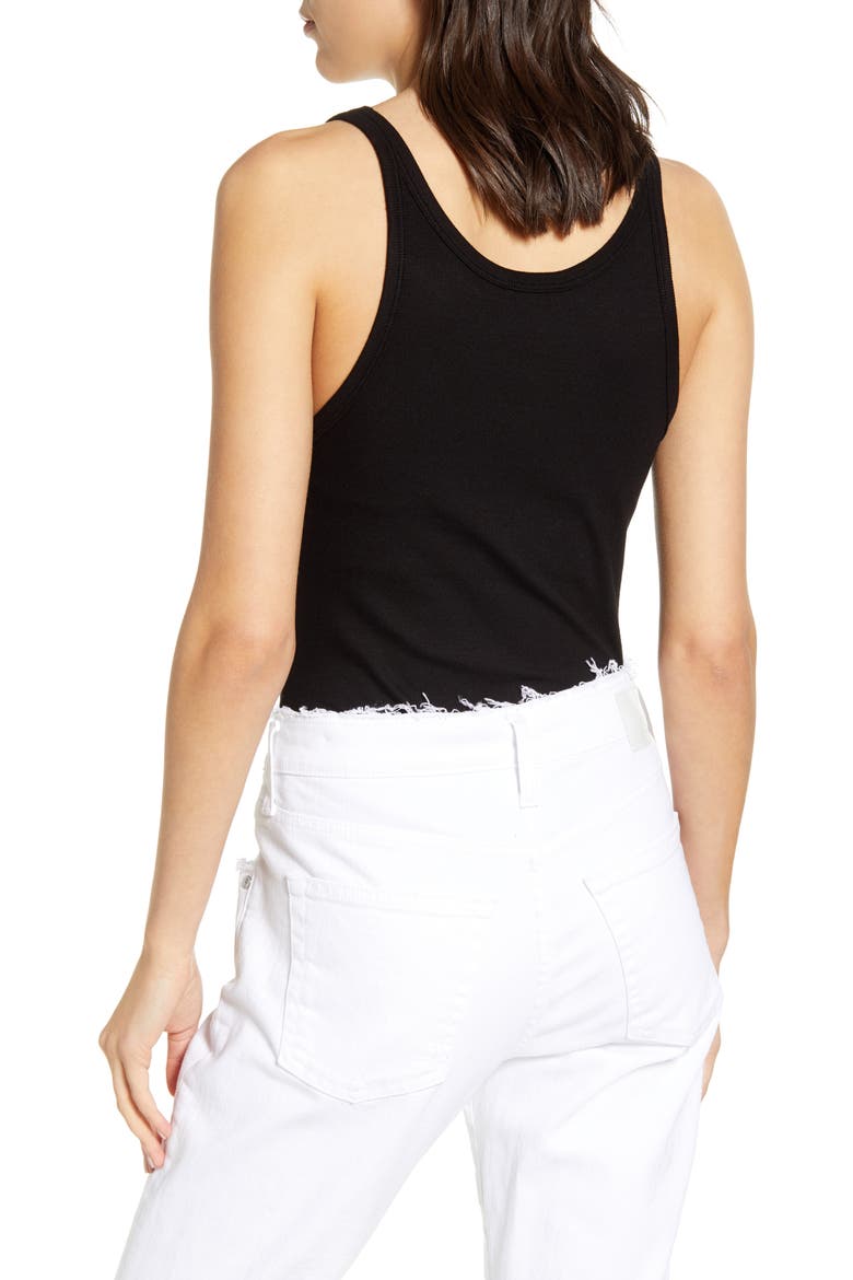 Jagger Ribbed Tank Top, Alternate, color, TRUE BLACK