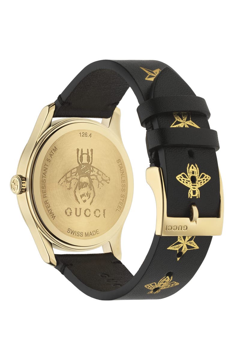 Gucci G-Timeless Leather Strap Watch, 36mm, Alternate, color,