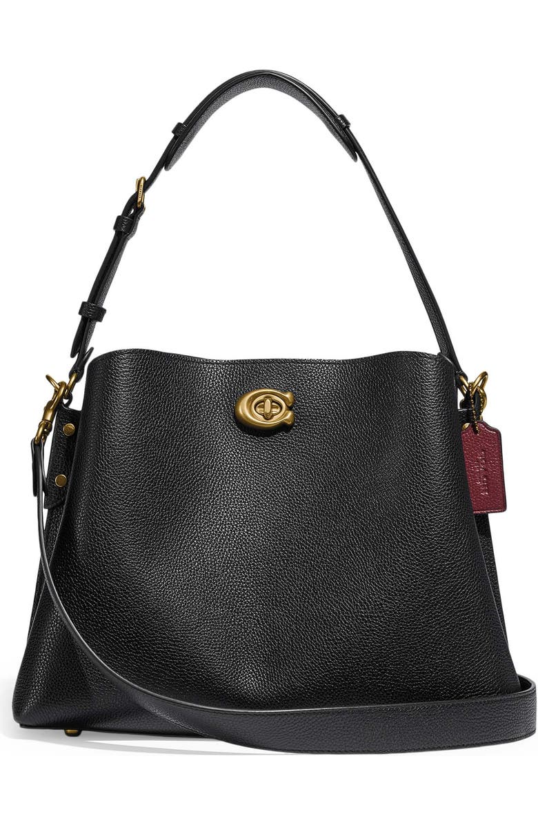 COACH Willow Pebble Leather Shoulder Bag, Main, color,