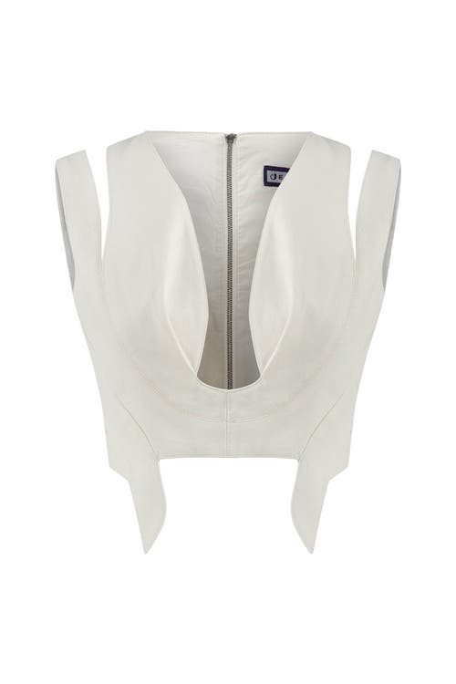 Jendue Ron 3d Crop Top In White