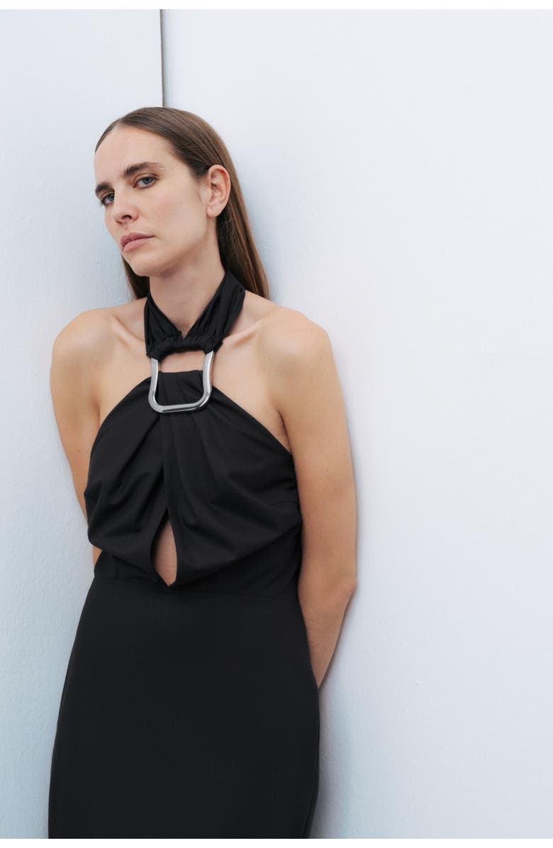 Nocturne Halter Neck Midi Dress, Alternate, color,