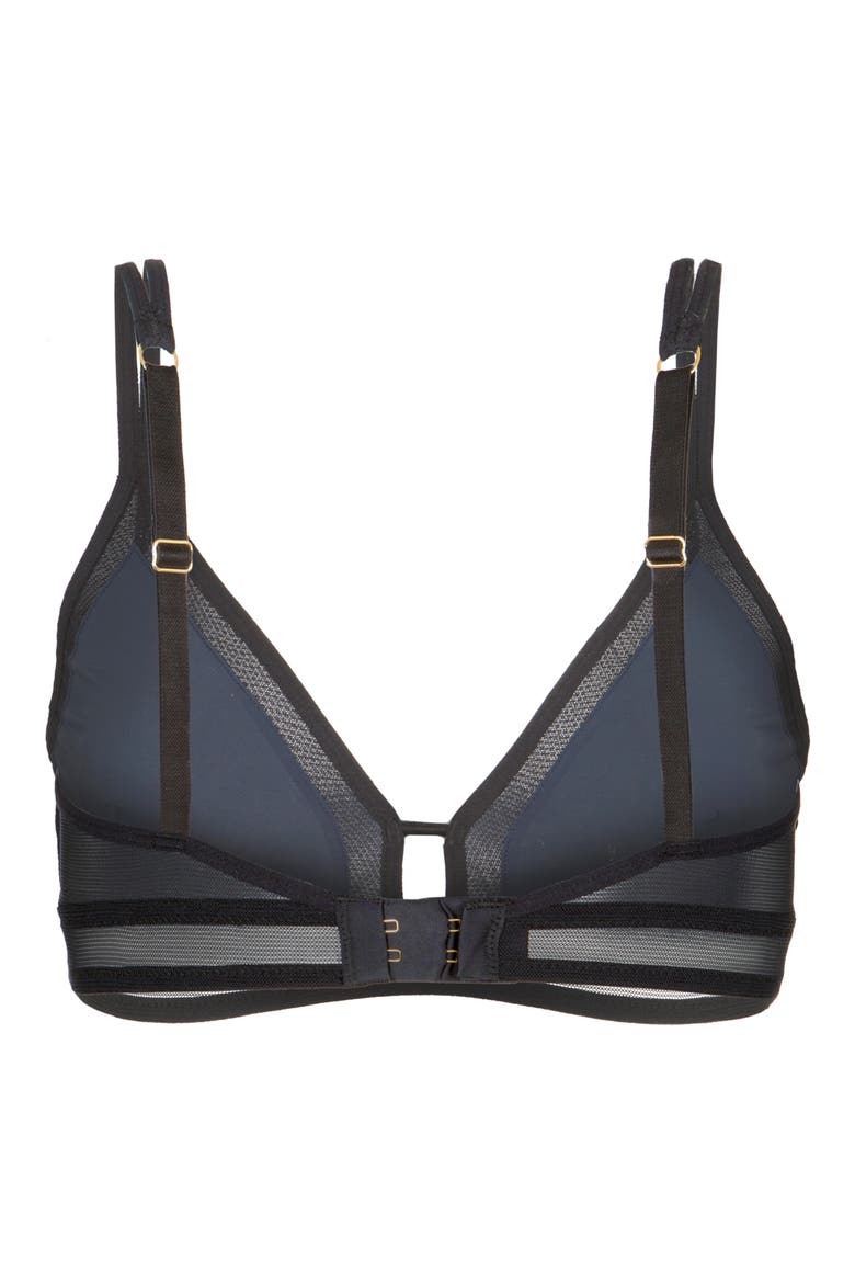 The Mesh Trim Bralette, Alternate, color, NAVY JET BLACK