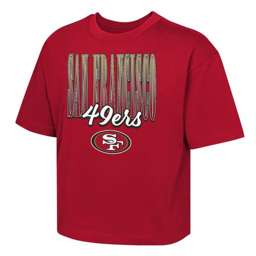 Outerstuff Kids' Girls Youth   Scarlet San Francisco 49ers Big City Boxy T-shirt In Red