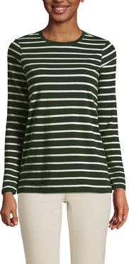 Lands' End Relaxed Supima Cotton Long Sleeve Crew Neck T-Shirt