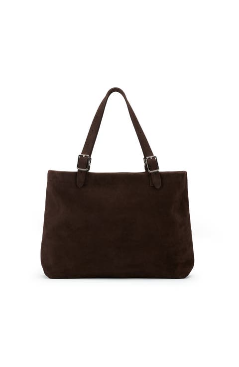 Dakota Nubuck Suede Leather Tote Bag