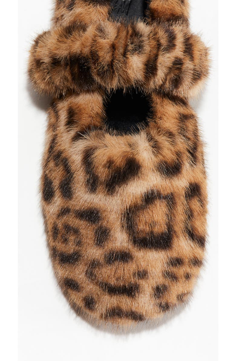 H&M Fluffy Slippers, Alternate, color, Beige/Leopard Print