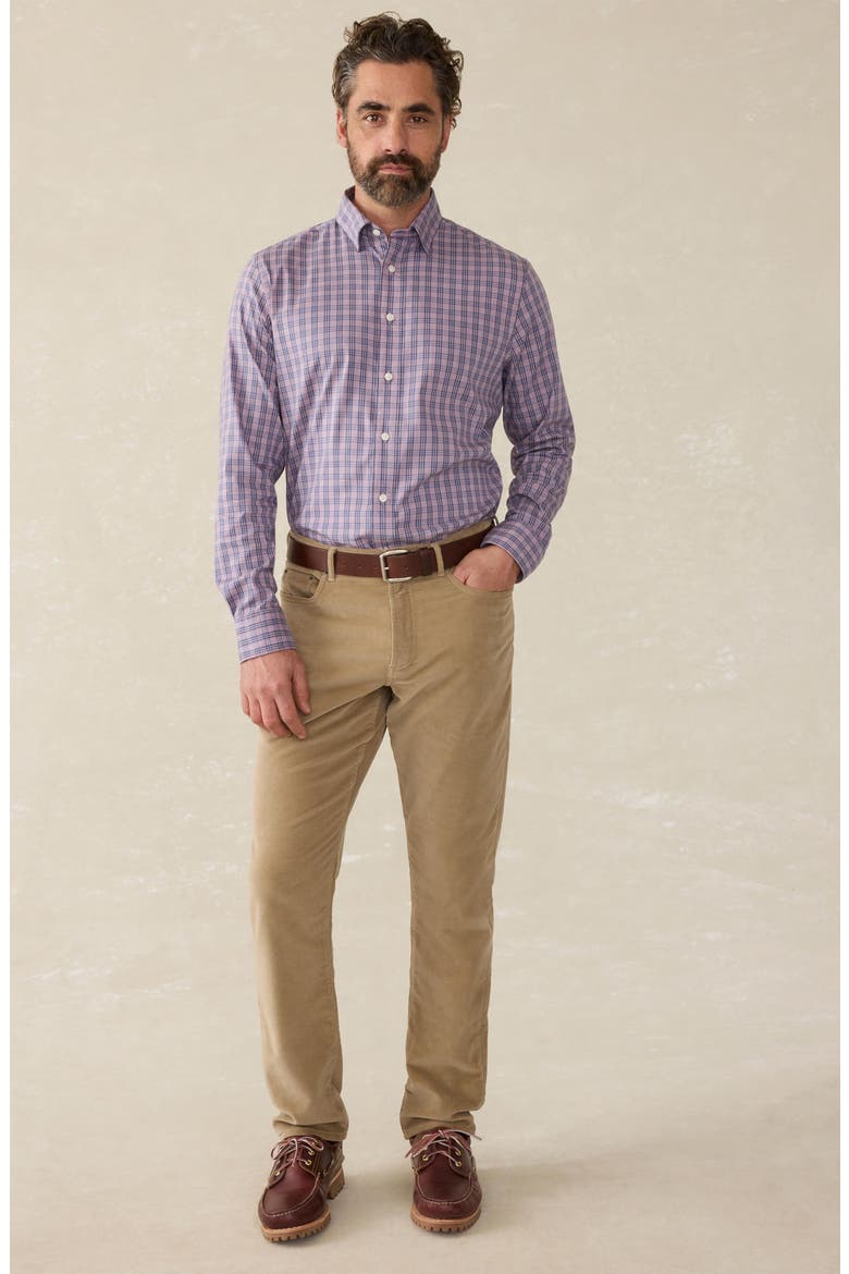 The Movement Button-Up Shirt, Alternate, color, BERRY SKIES CHECK