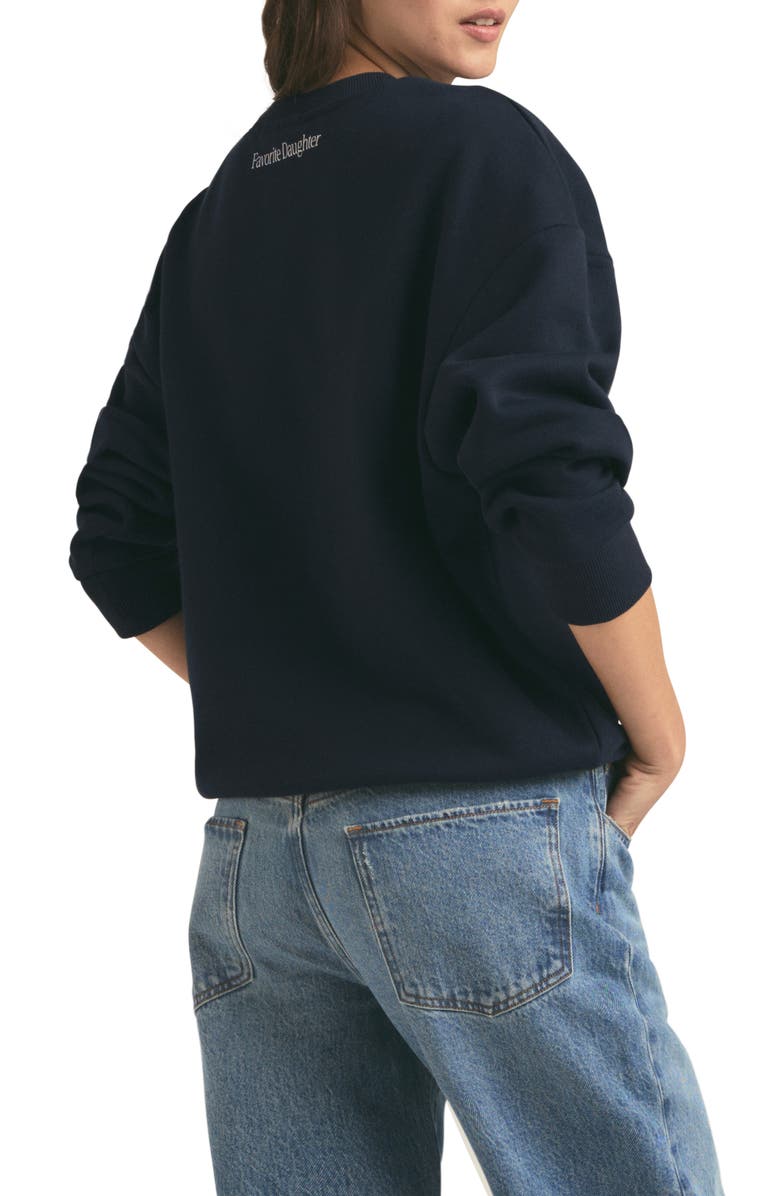 Favorite Daughter Sports Mom Cotton Blend Graphic Sweatshirt, Alternate, color, Navy