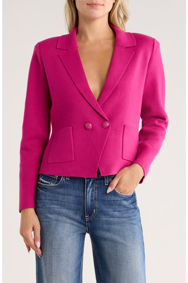 Sofia Knit Blazer, Main, color, RUBY