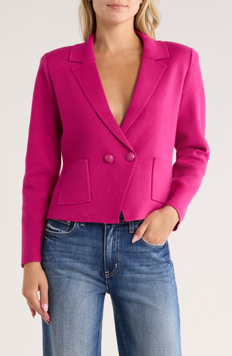 L'AGENCE Sofia Knit Blazer, Main, color, 