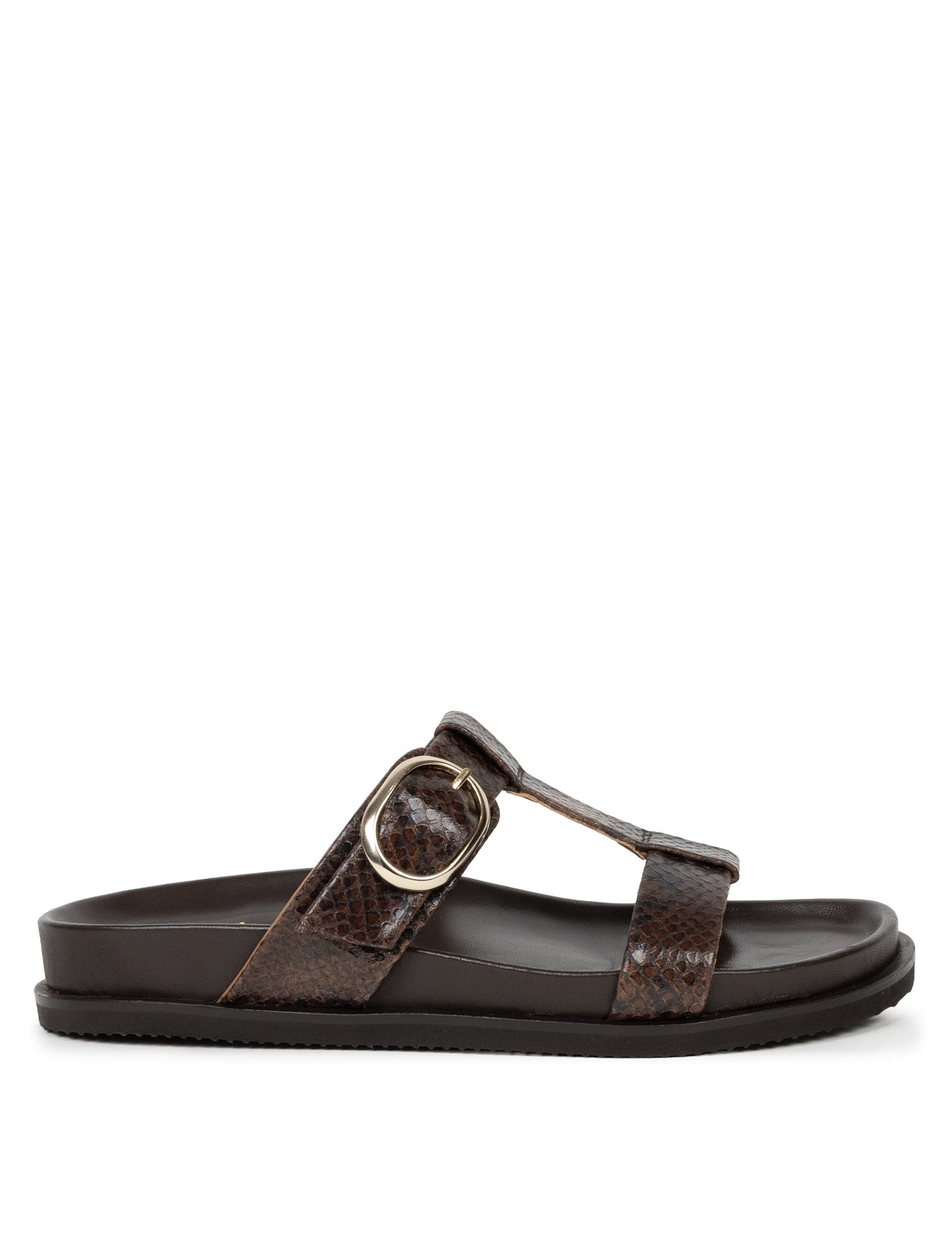 Fajar Flat Sandals, Main, color, Cobra Brown