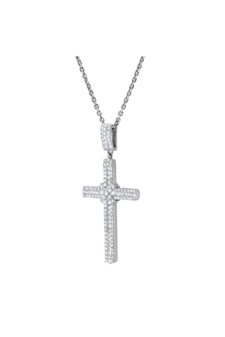 Faithlight 1.15 Ct 14K Gold Diamond Cross Pendant, Alternate, color, 14K White Gold