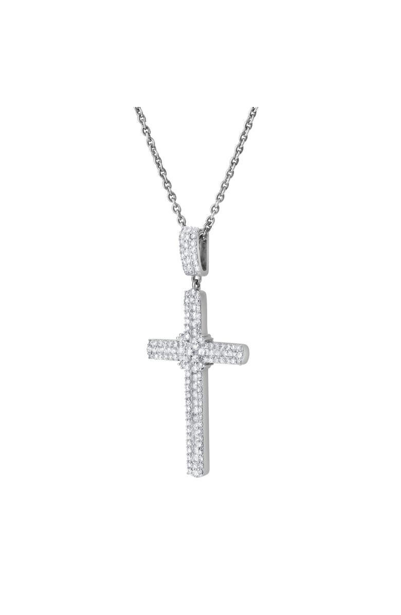LuvMyJewelry Faithlight 1.15 Ct 14K Gold Diamond Cross Pendant, Alternate, color, 14K White Gold