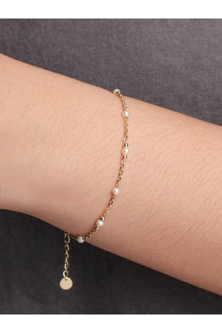 Freshwater Pearl Chain Bracelet in 14K Gold, 7mm, Alternate, color, Yellow Gold