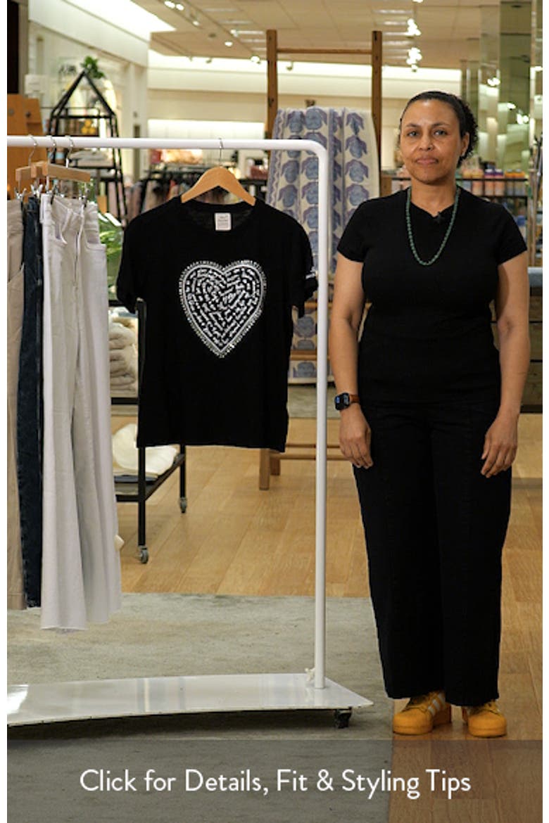 Rhinestone Detail Heart Graphic T-Shirt video