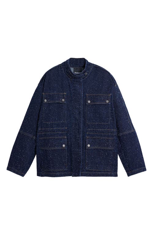 Desigual Flecked Denim Trucker Jacket In Blue