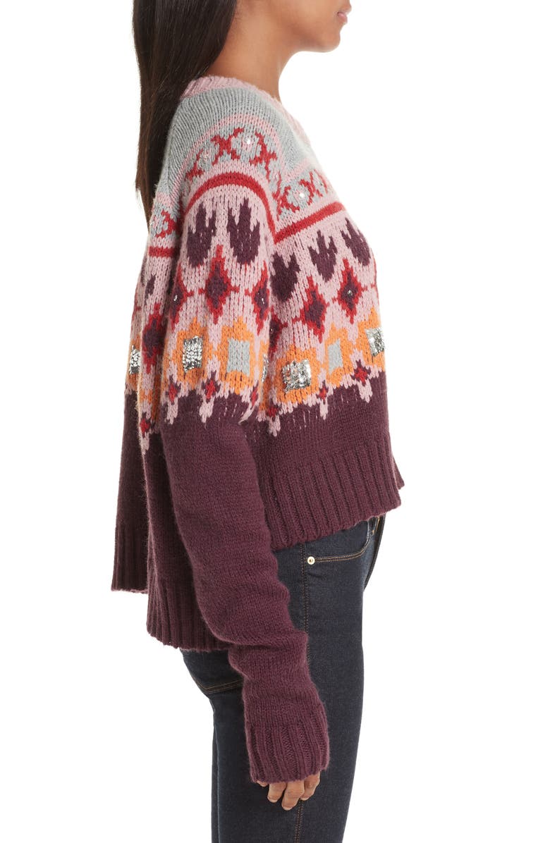 Cinq à Sept Gianni Fair Isle Sweater, Alternate, color, 