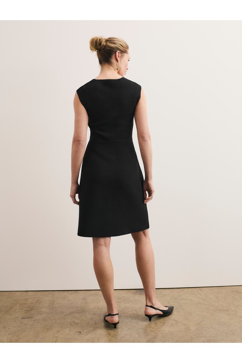 Sculptural Square Neck Sheath Dress, Alternate, color, Black