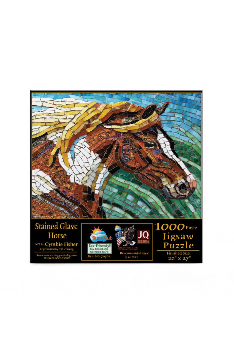 Sunsout Stained Glass Horse 1000 piece Jigsaw Puzzle for Adults, Alternate, color, Multicolor