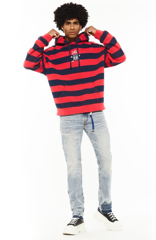 Cult Of Individuality Stripe Graphic Hoodie In Red
