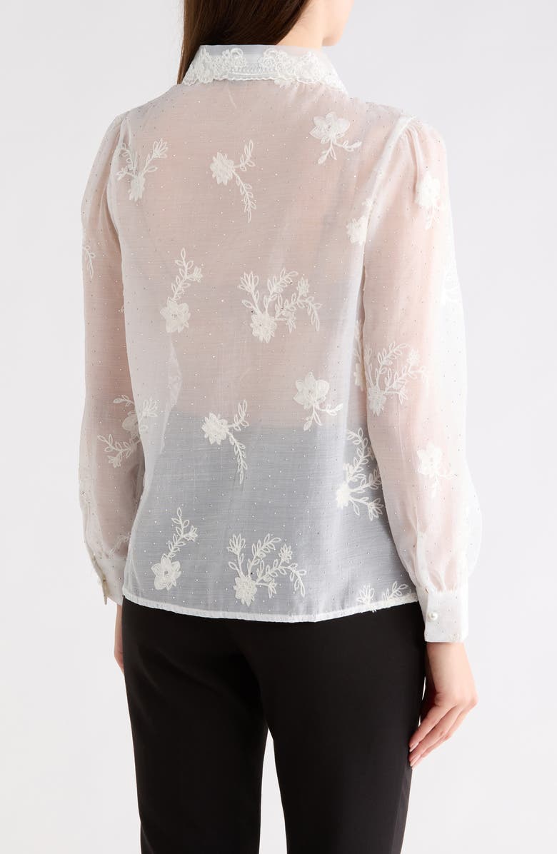 Forgotten Grace Embroidered Long Sleeve Top, Alternate, color, White