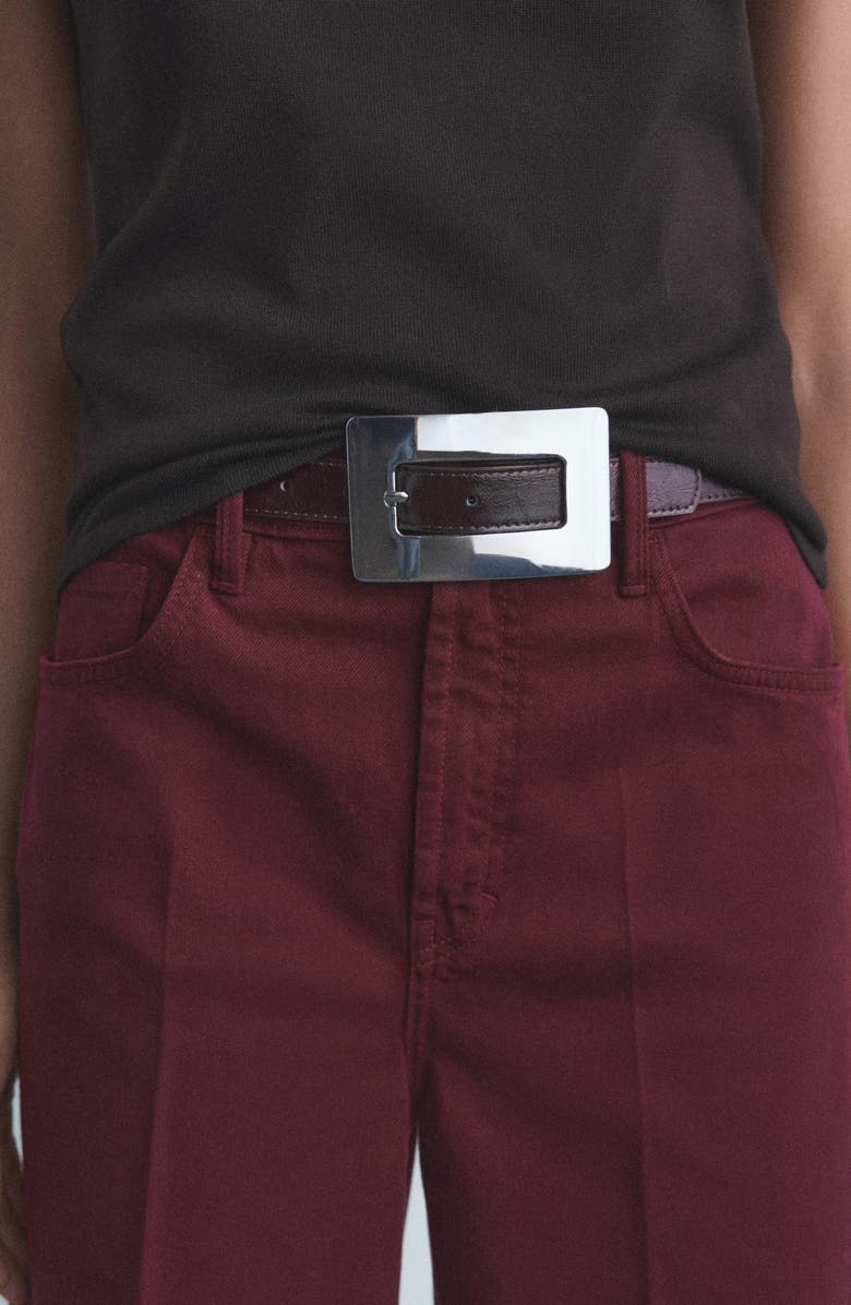 MANGO Elise High Waist Wide Leg Jeans, Alternate, color, Wine